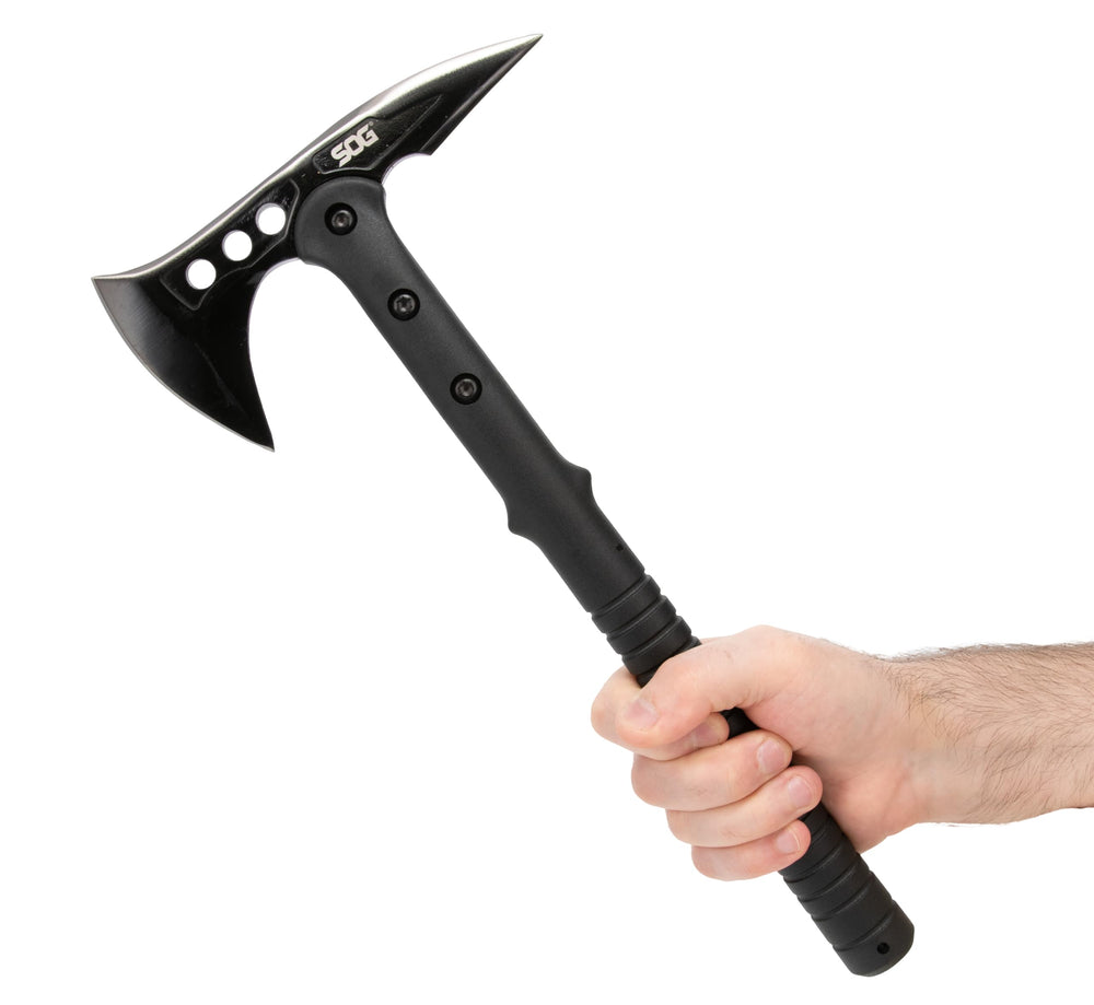 SOG Apocalypse Edge Axe in use chopping firewood