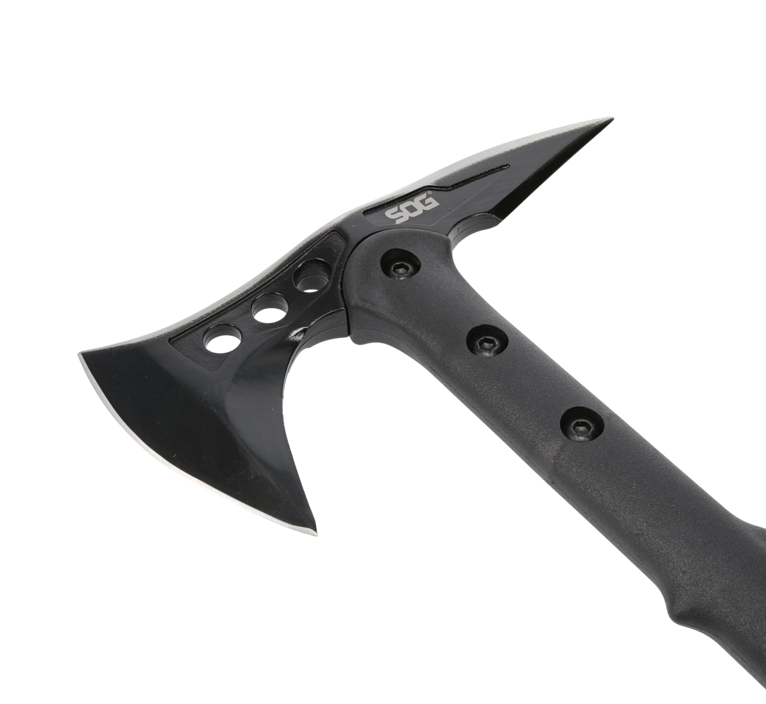 SOG Apocalypse Edge Axe resting on a wooden surface