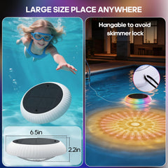 Soiarllt Solar Floating Pool Lights showing top LED illumination