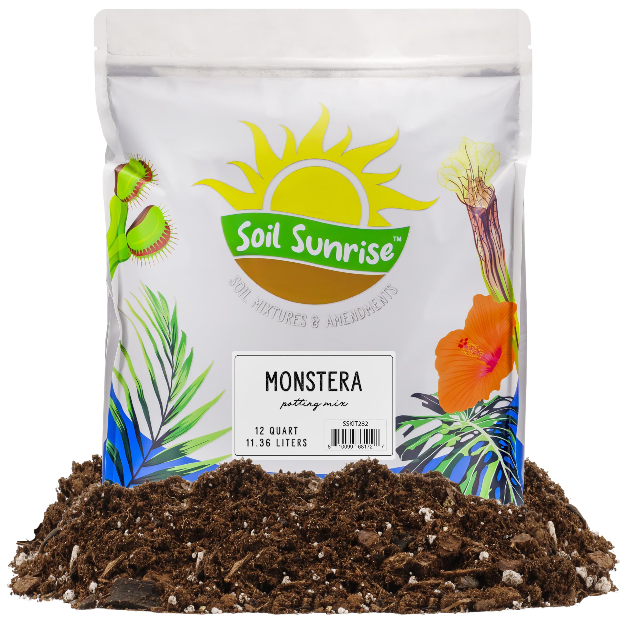 Soil Sunrise Monstera Potting Soil Mix 12 Quarts brown packaging front view