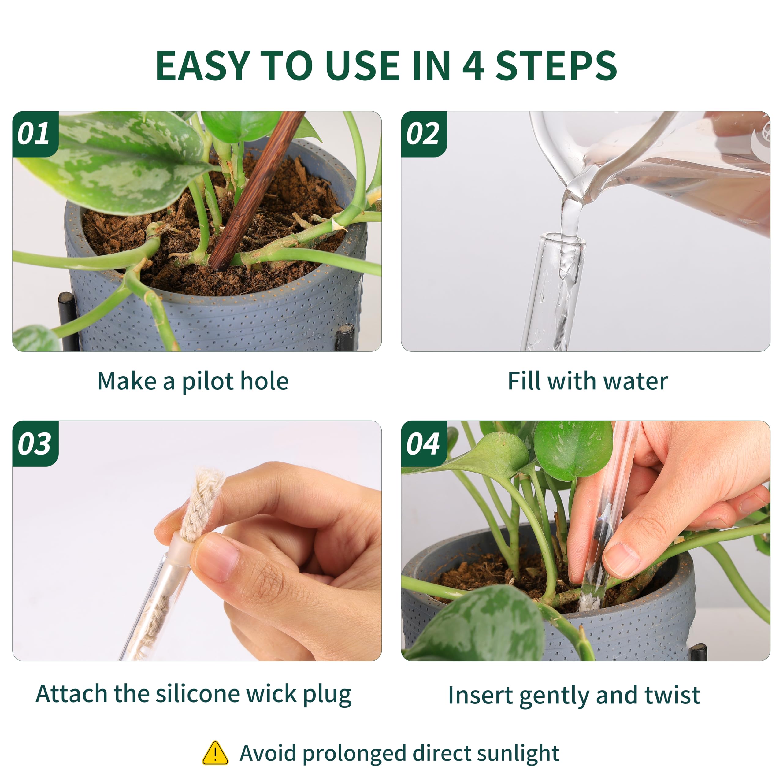 Soilagua watering globe in outdoor garden setting