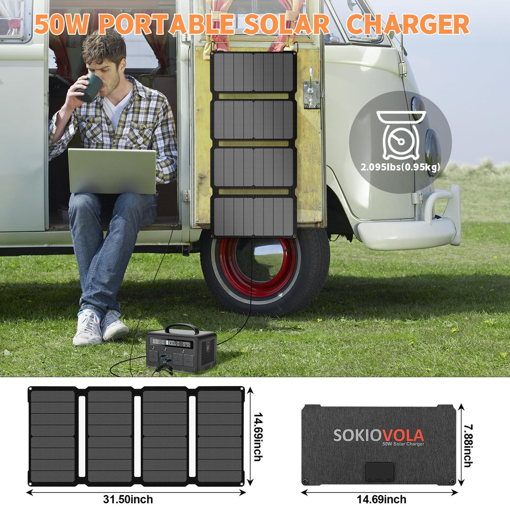 SOKIOVOLA 50W Foldable Solar Panel charging devices