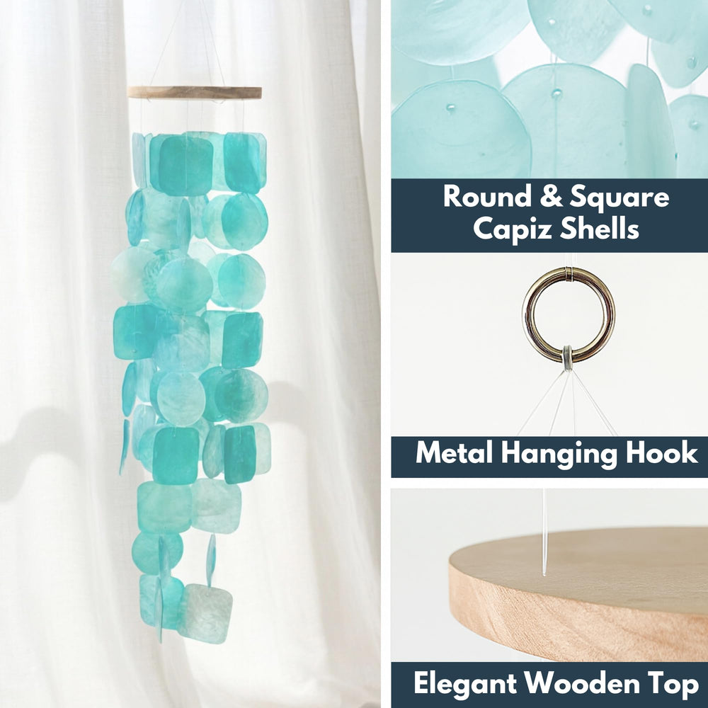 Solange & Frances Wind Chimes displayed on a patio