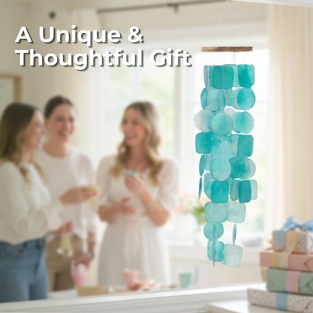 Solange & Frances Wind Chimes showing turquoise colour and design
