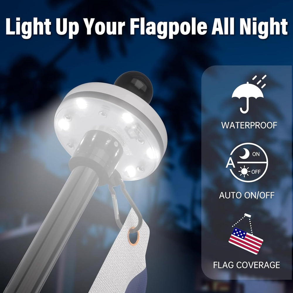 Solar light attachment on ZMTECH flag pole kit