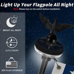 Solar light for LETSTRY flag pole showing on/off button