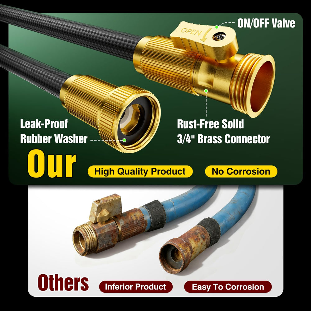 Solid brass connector of Yetogib garden hose