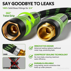 Solid brass fittings on HEYRSUN garden hose