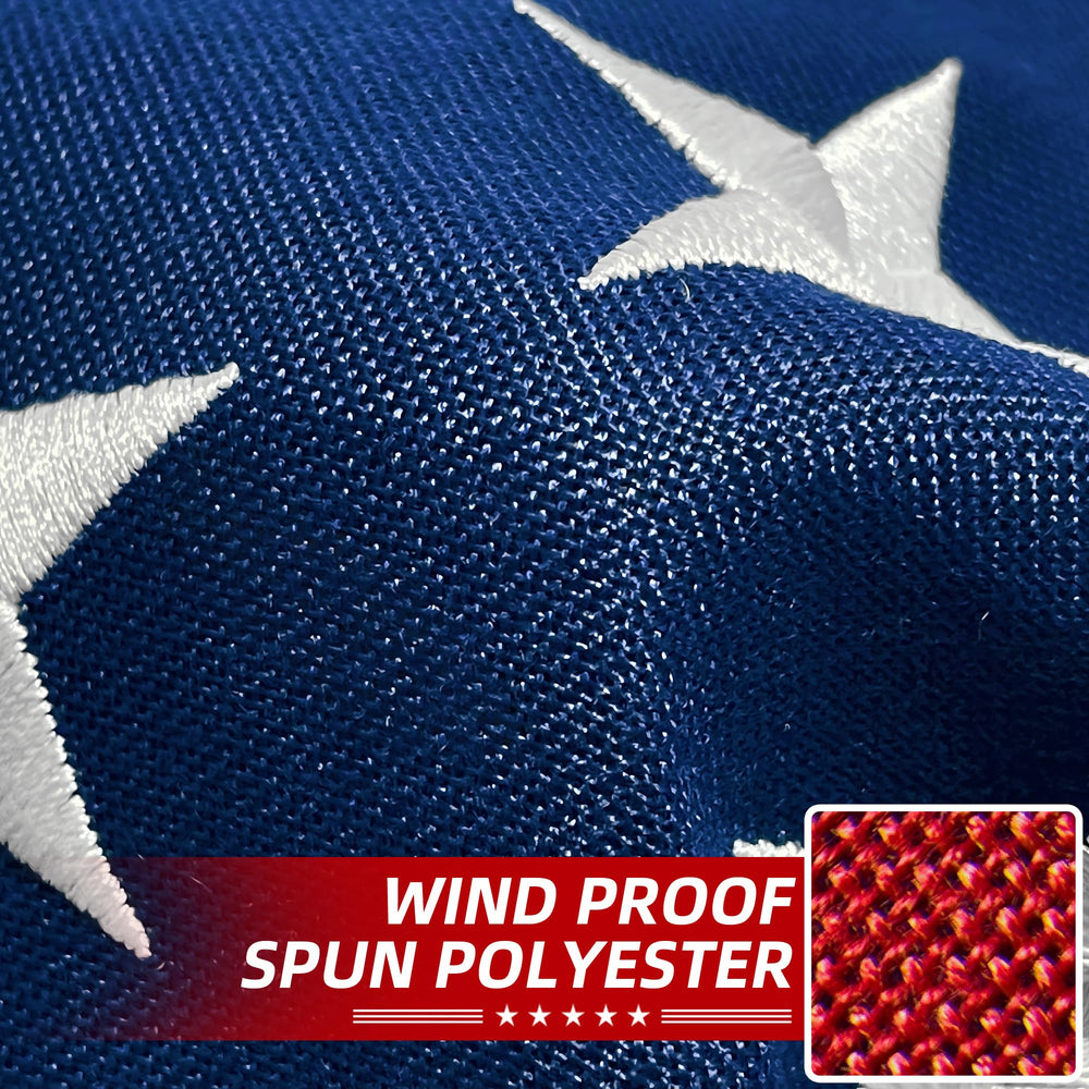 Solid brass grommet on Try Everything American Flag