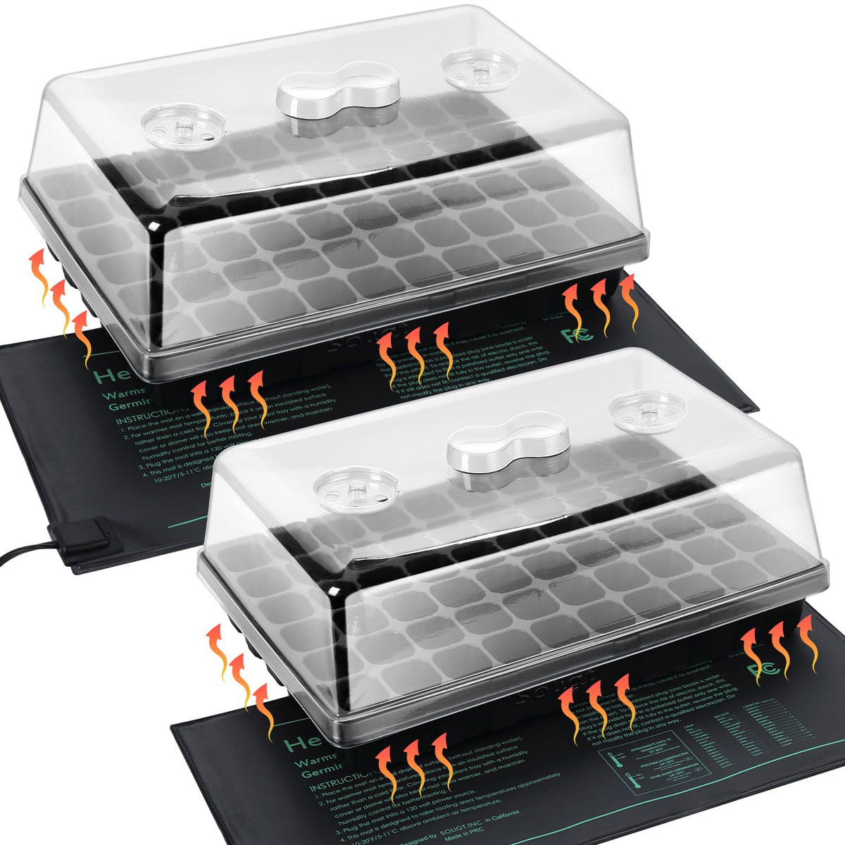 SOLIGT 60-cell seed starter tray with humidity dome