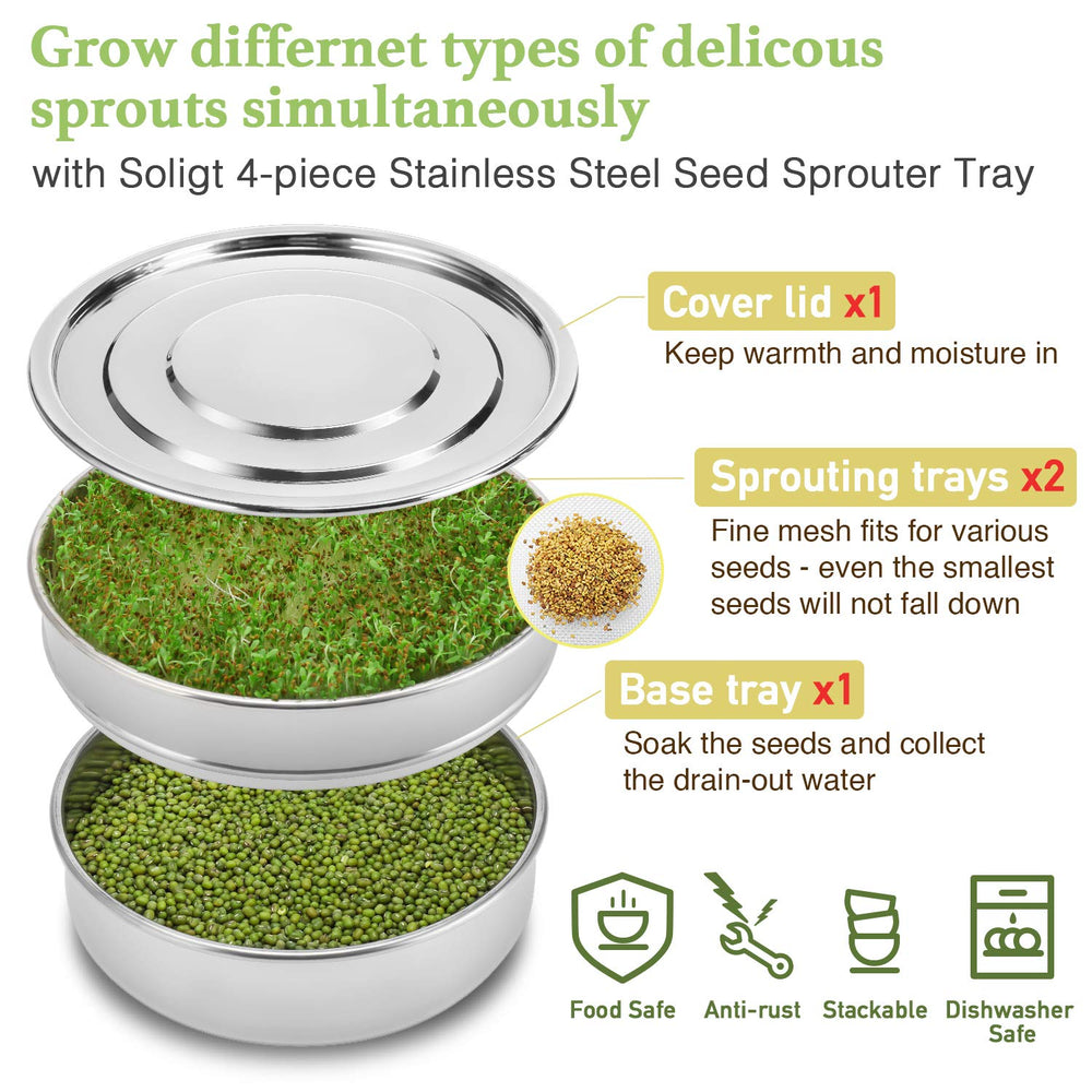 SOLIGT seed sprouting kit stacked with multiple trays