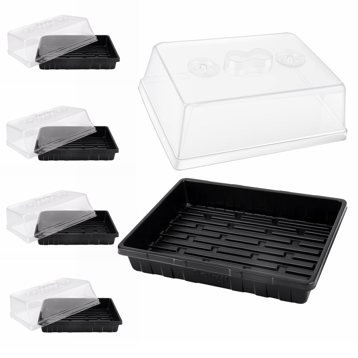 SOLIGT Seed Starter Tray set with humidity domes front view