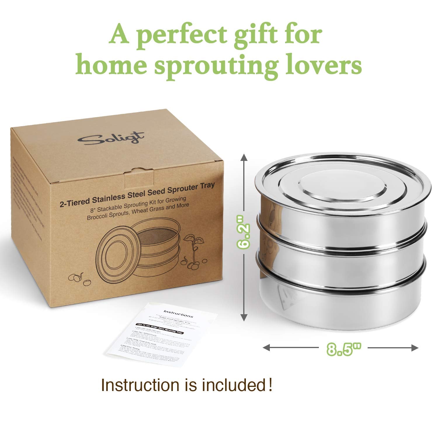 SOLIGT sprouting kit beautifully packaged for gifting