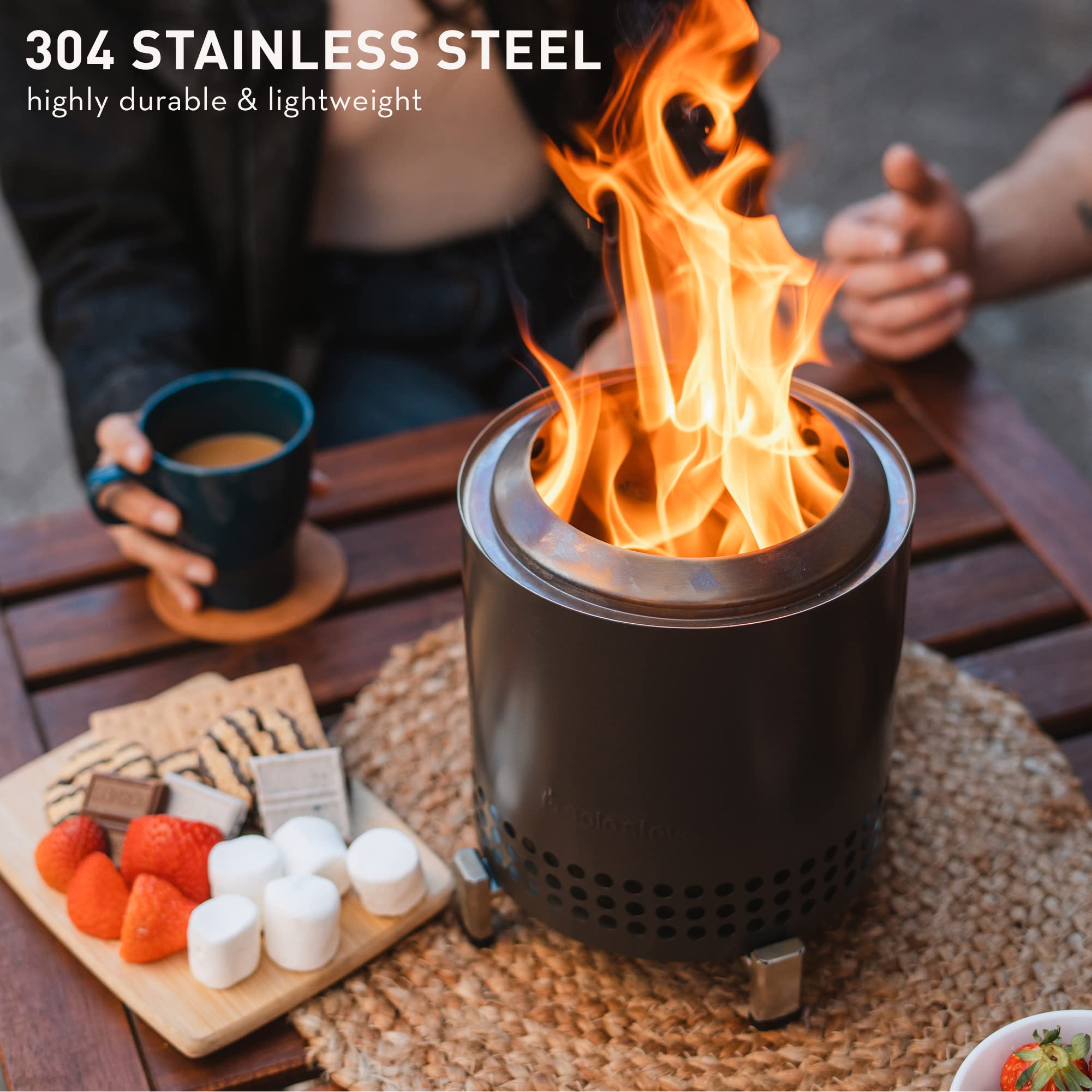Solo Stove Mesa XL fire pit on camping site