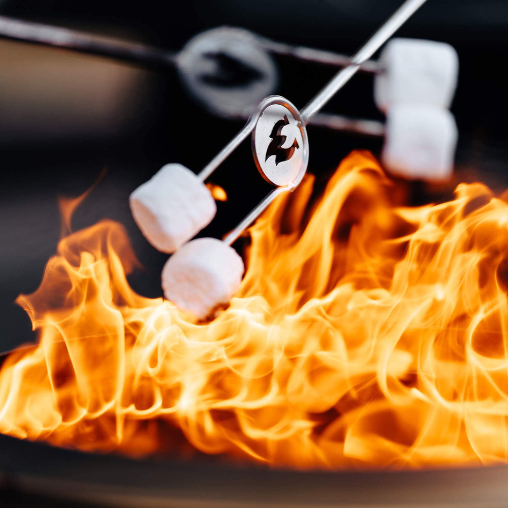 Solo Stove roasting sticks set displayed with fire pit