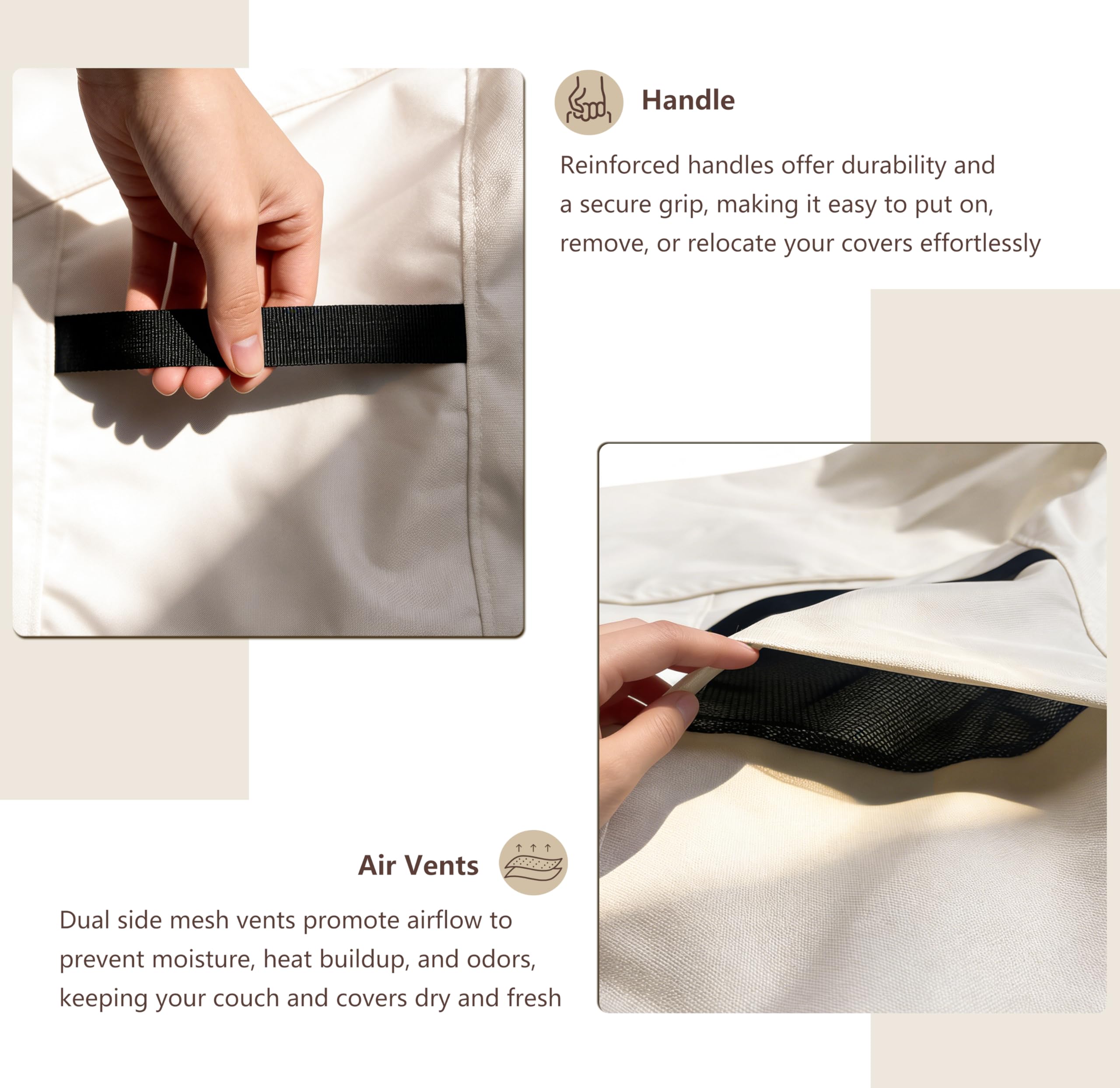 SoloToo Couch Cover on outdoor sofa in garden setting