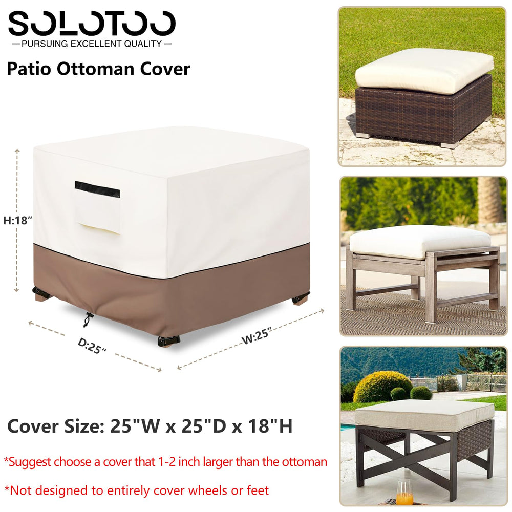 SoloToo Ottoman Cover with adjustable buckles and elastic hem