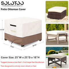 SoloToo Ottoman Cover with adjustable buckles and elastic hem