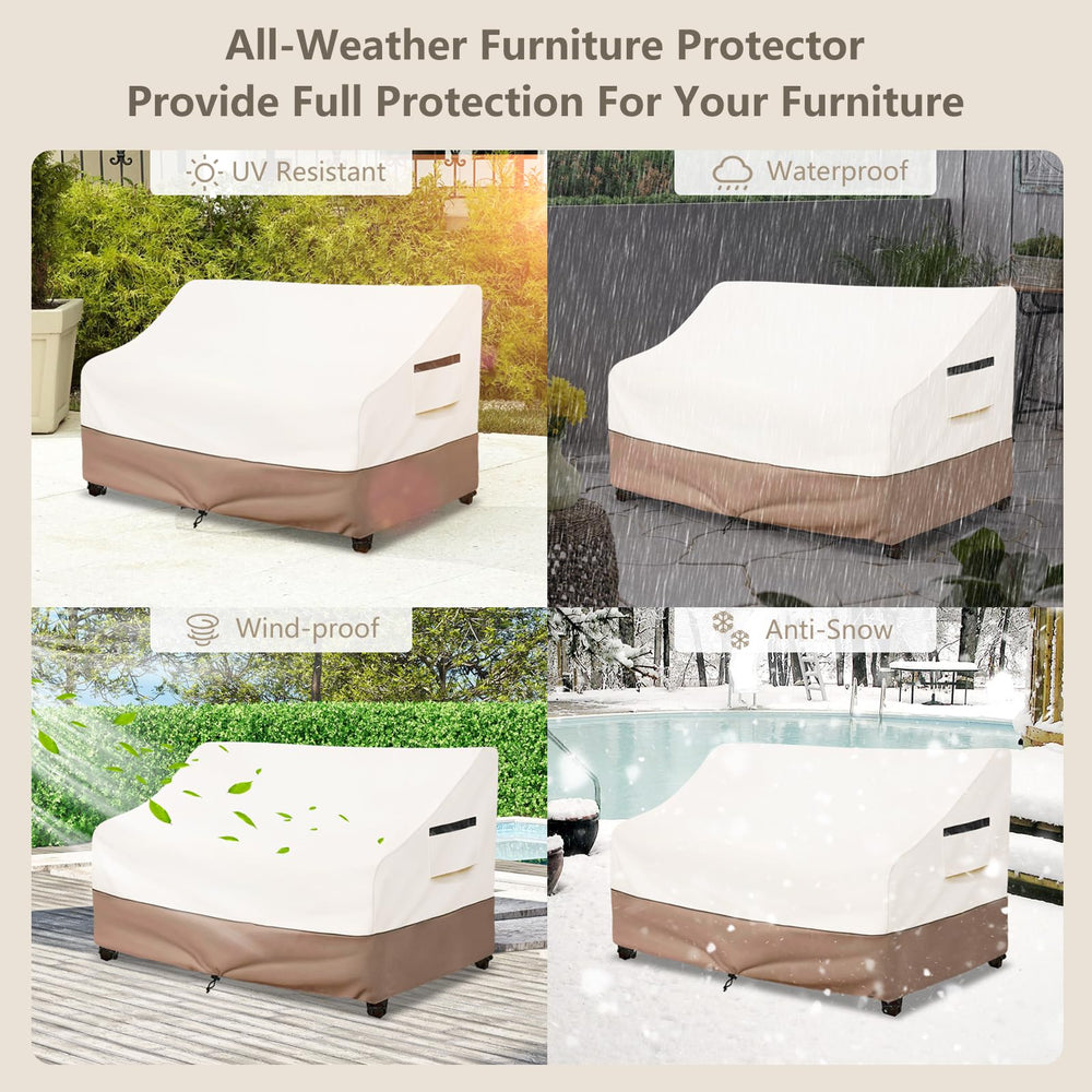 SoloToo Outdoor Couch Cover dimensions laid out