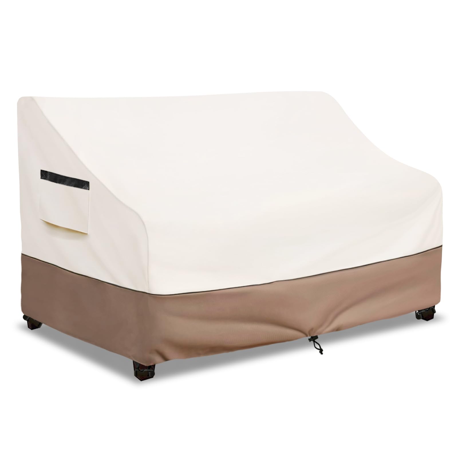 SoloToo Outdoor Couch Cover front view in beige