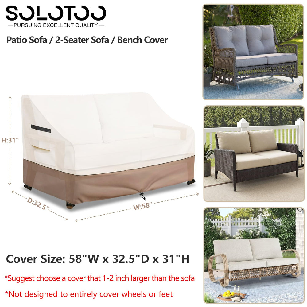 SoloToo Outdoor Couch Cover with storage bag included