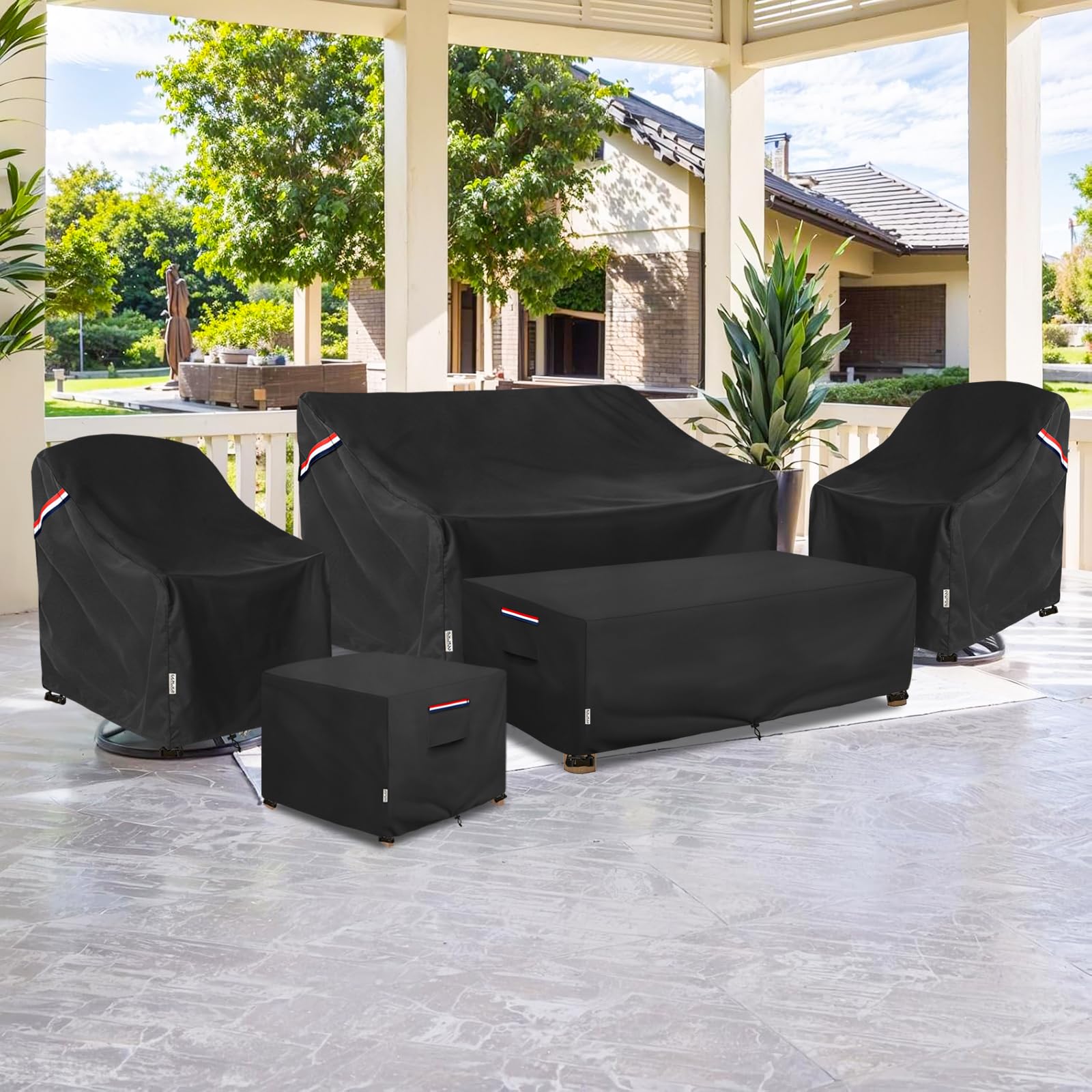 SoloToo Patio Chair Covers in packaged form