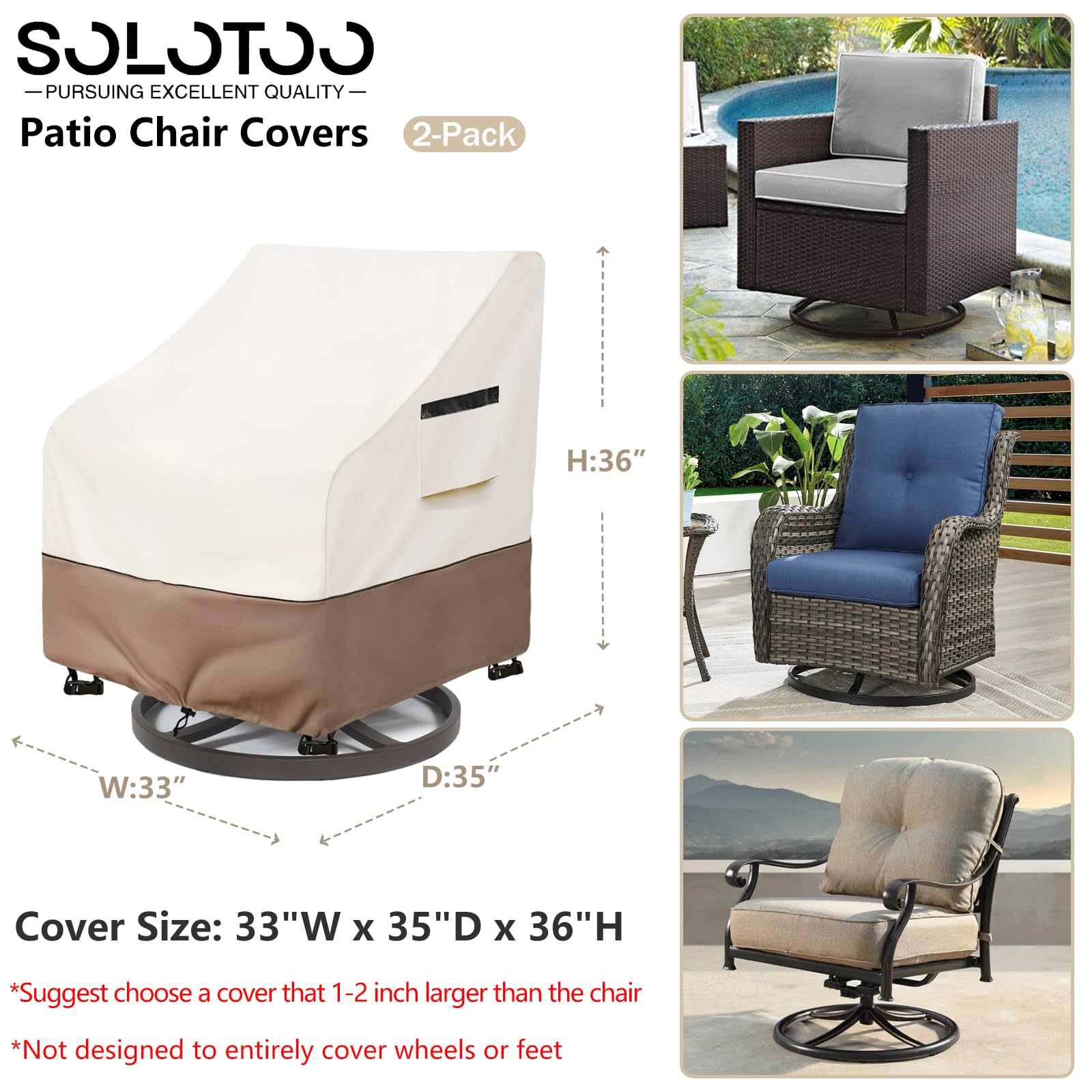SoloToo Patio Chair Covers on patio chairs