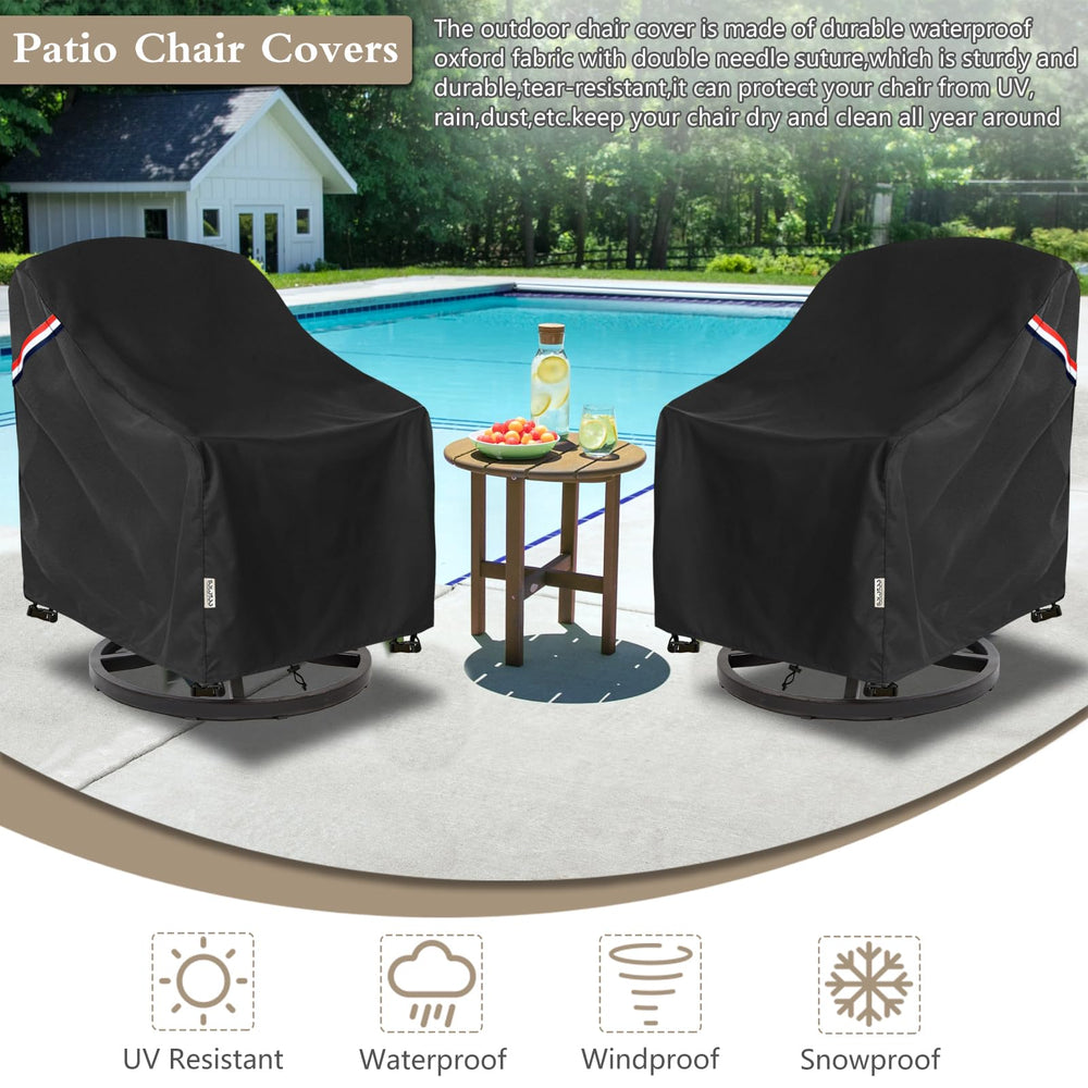 SoloToo Patio Chair Covers placed on outdoor chairs