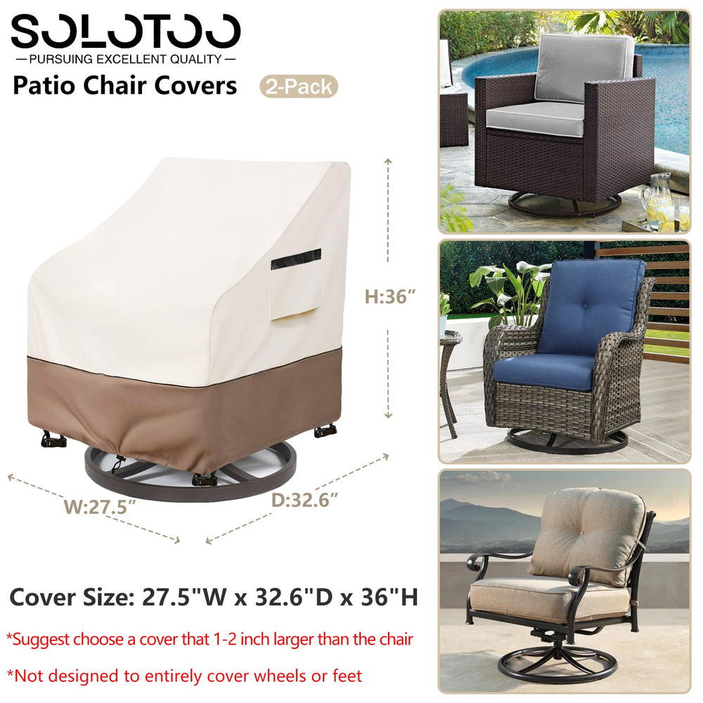 SoloToo Patio Chair Covers with adjustable buckles