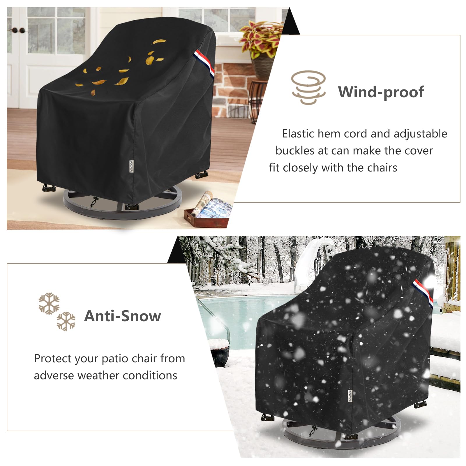 SoloToo Patio Chair Covers with mesh vents