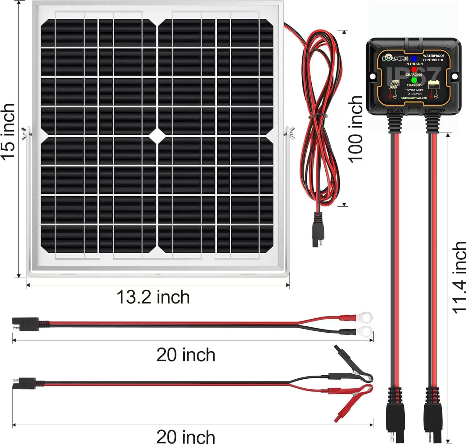 SOLPERK 20W solar panel with mounting accessories