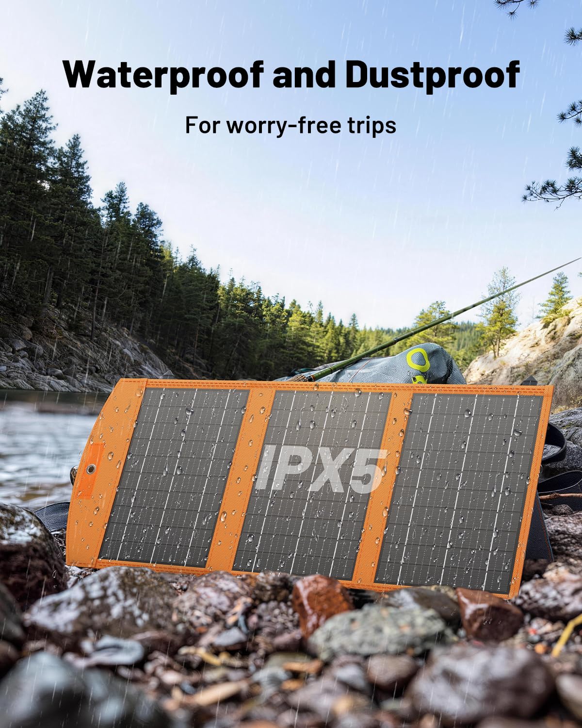 SOLUPUP 30W Portable Solar Charger close-up of USB ports