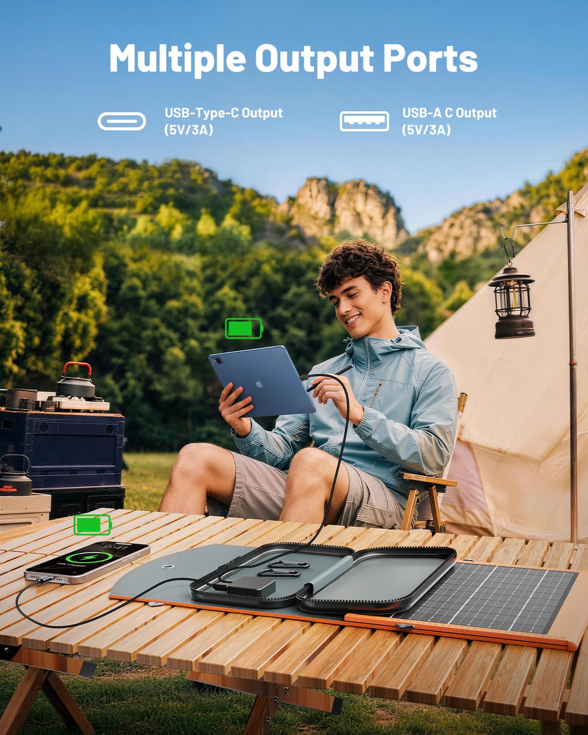 SOLUPUP 30W Portable Solar Charger folded size for easy transport