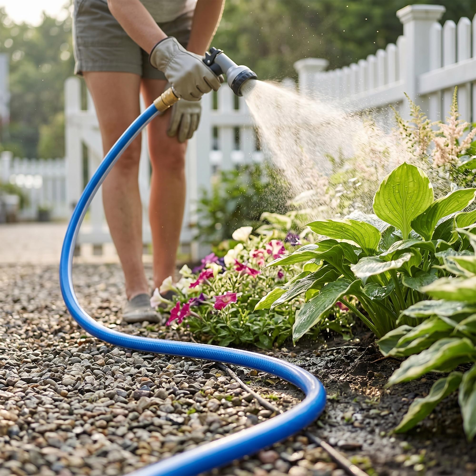 Solution4Patio garden hose in compact storage position