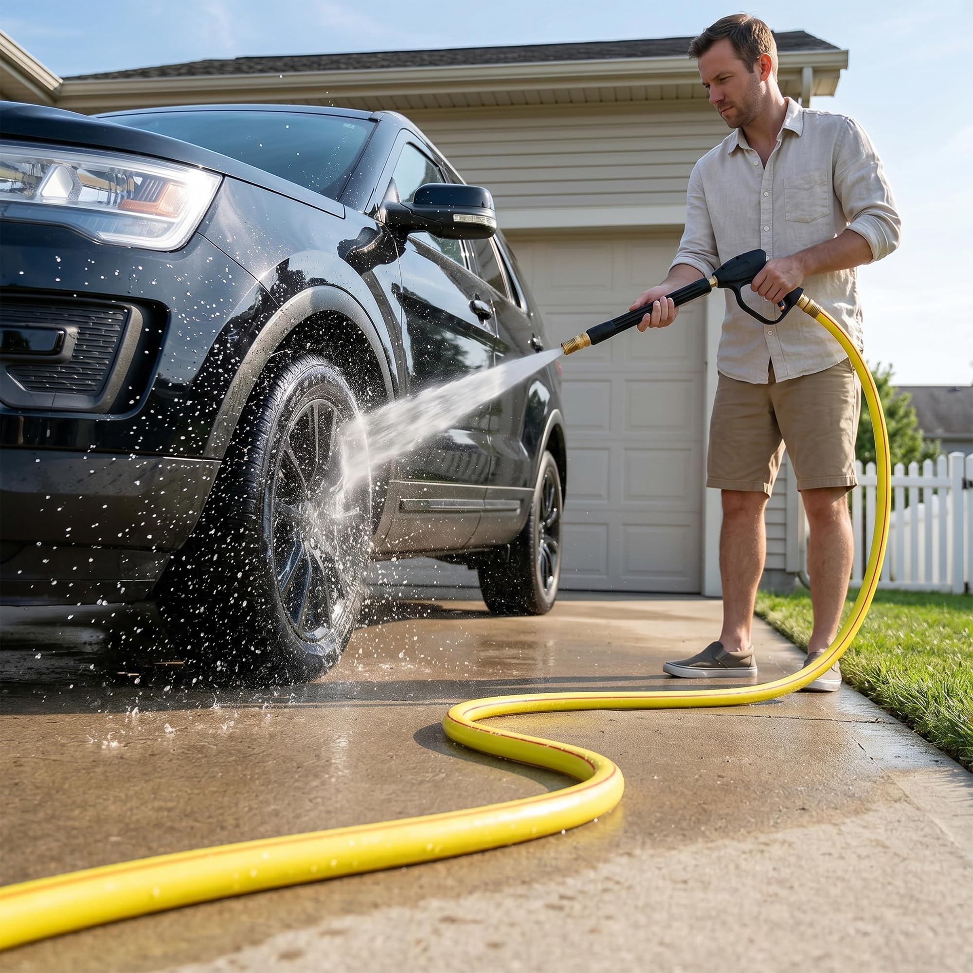 Solution4Patio garden hose with rubber gasket for leak prevention