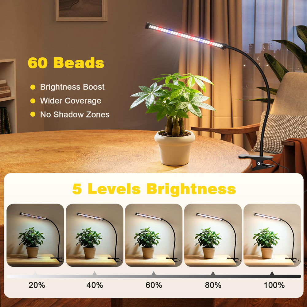 Sonamindary Grow Light attached to a table with a plant