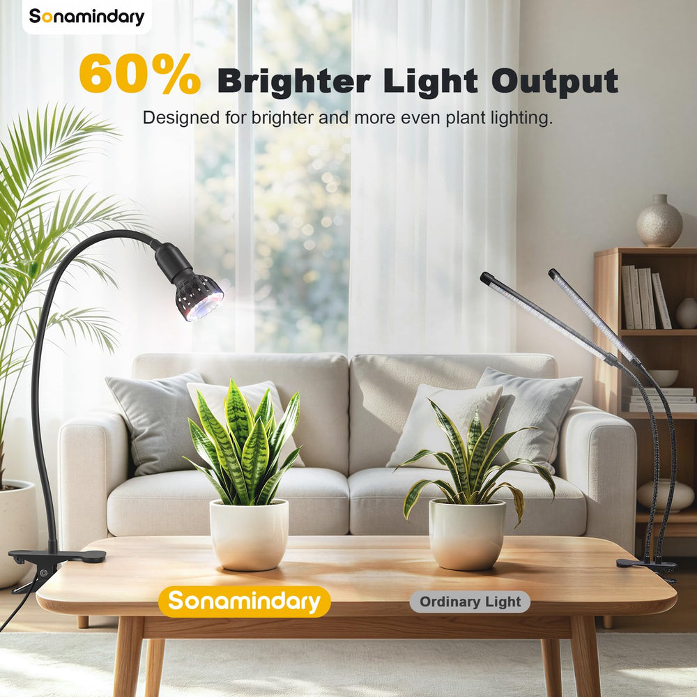 Sonamindary Grow Light in use on a shelf with plants
