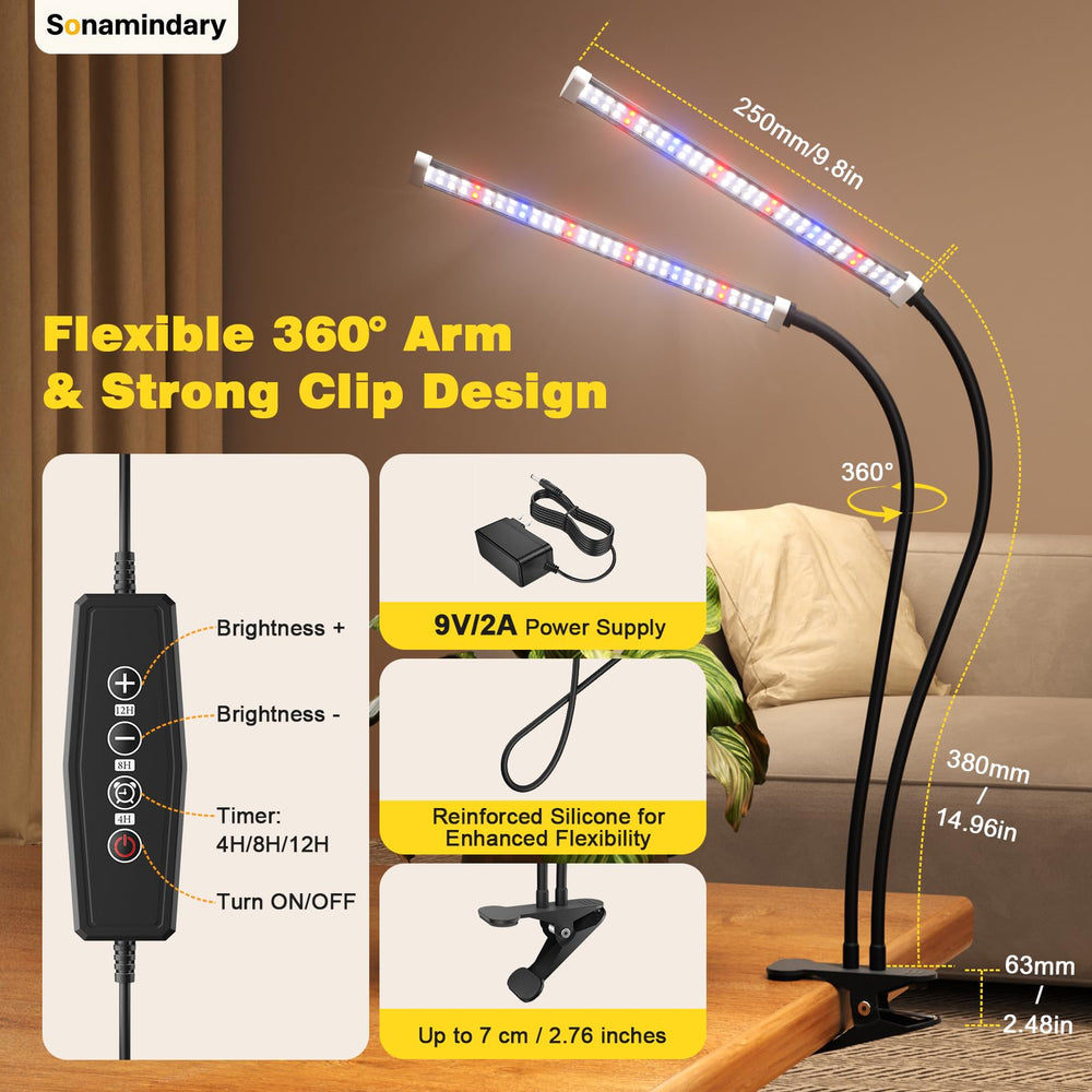Sonamindary grow light with automatic timer display
