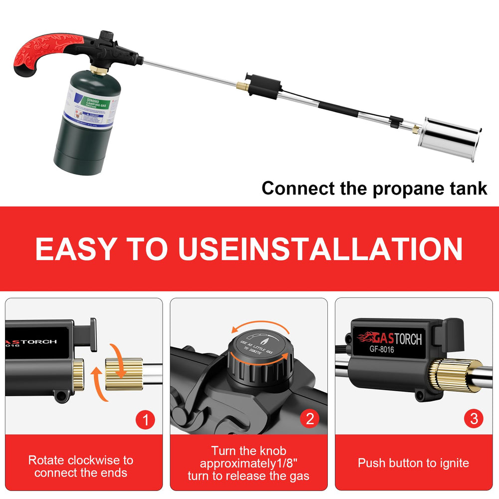 Sondiko propane torch in action burning weeds