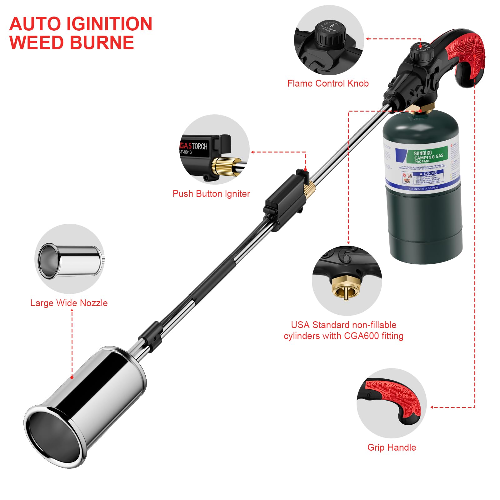 Sondiko propane torch kit with accessories