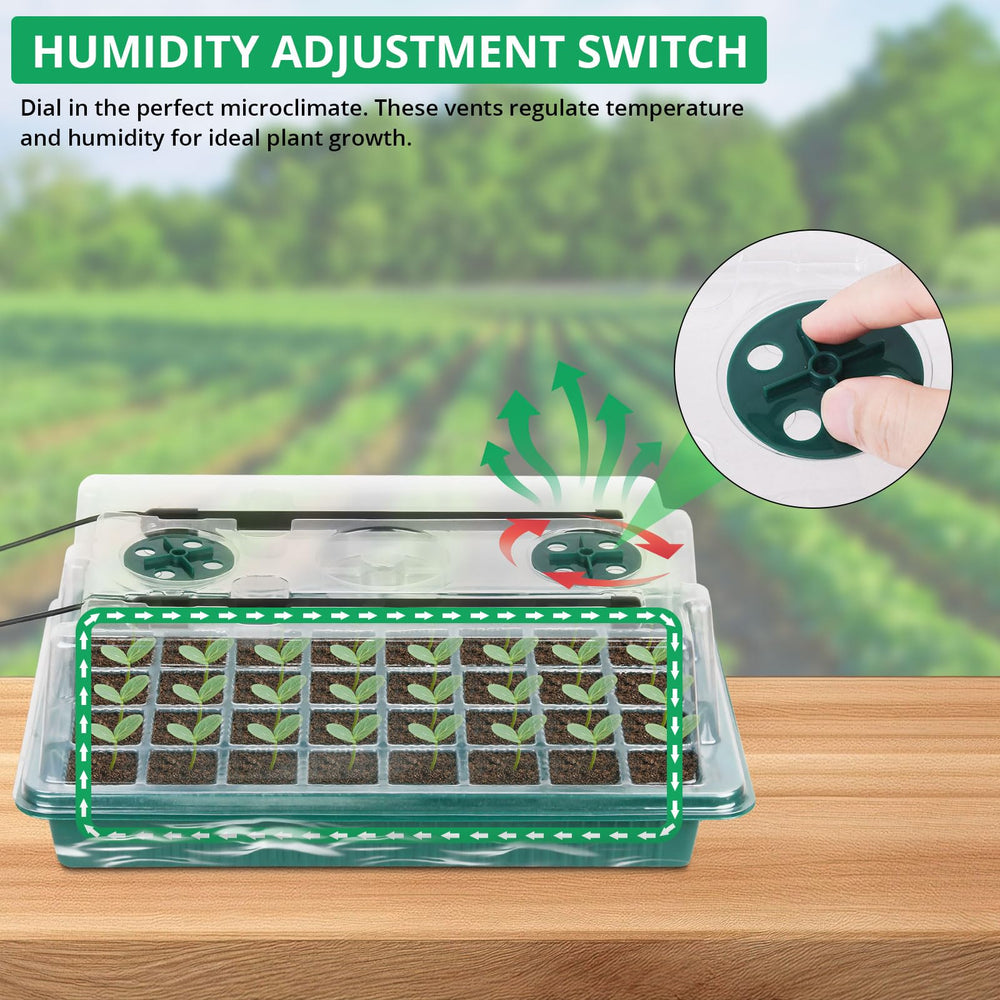 Sondiko Seed Starter Tray adjustable vents for humidity control