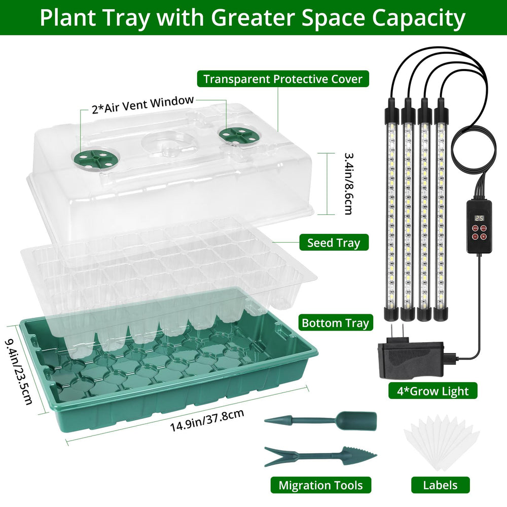 Sondiko seed starter tray with adjustable vents for humidity control
