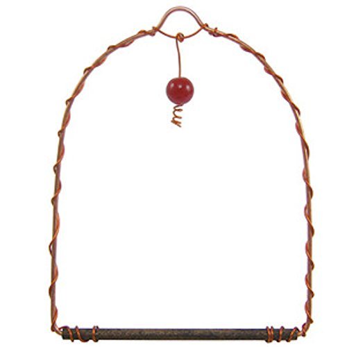 Songbird Essentials Copper Hummingbird Swing with red glass orb