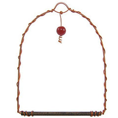 Songbird Essentials Copper Hummingbird Swing with red glass orb