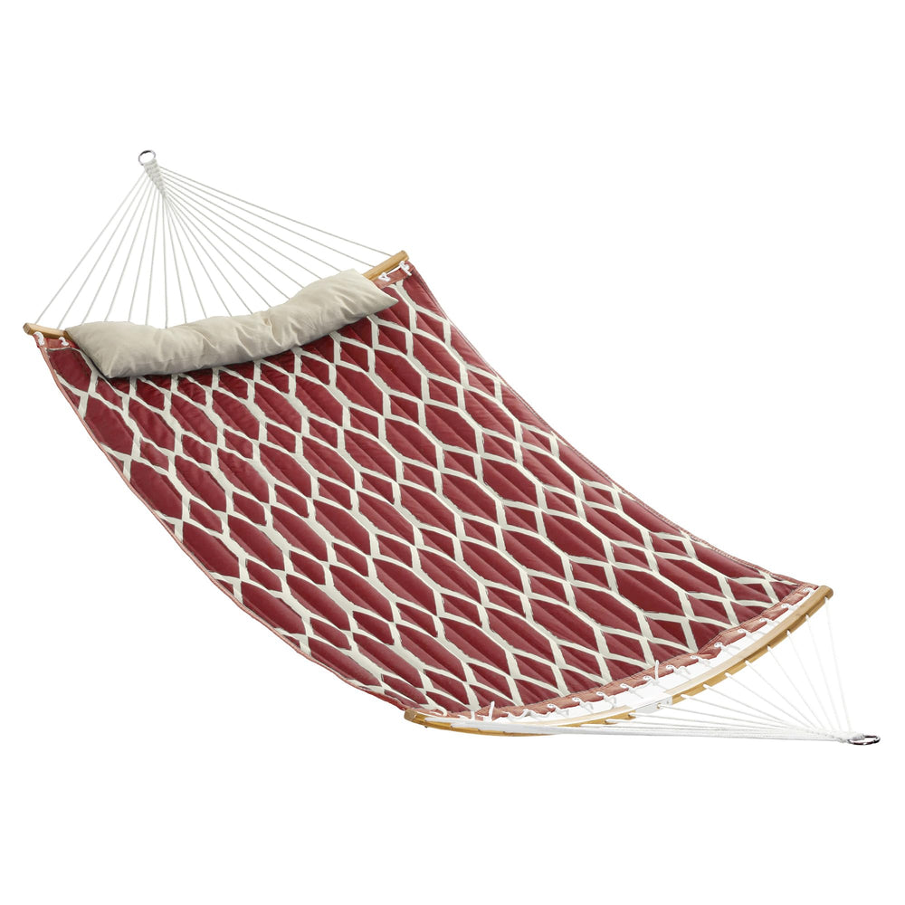 SONGMICS double hammock front view with red fabric