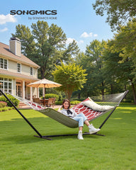 SONGMICS double hammock with padded pillow side view