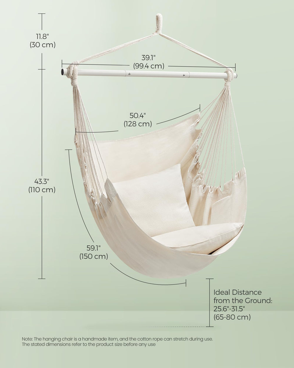 SONGMICS Hammock Chair close-up of cushions