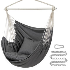SONGMICS Hammock Chair in Slate Gray with cushions displayed