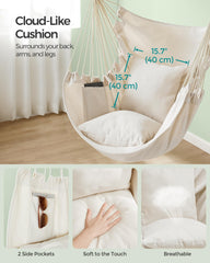 SONGMICS Hammock Chair installation with metal chain and carabiner