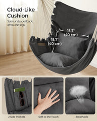 SONGMICS Hammock Chair installed in a cozy patio setting